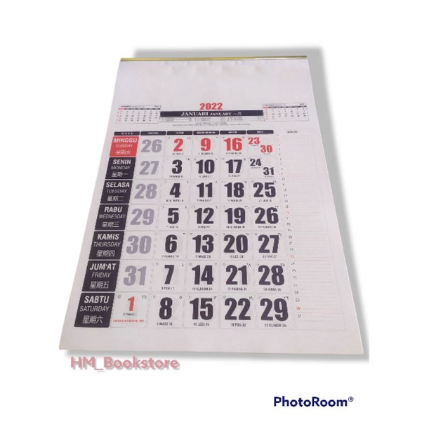 Kalender Polos 2022 / Kalender Dinding 2022 UK 48x32cm