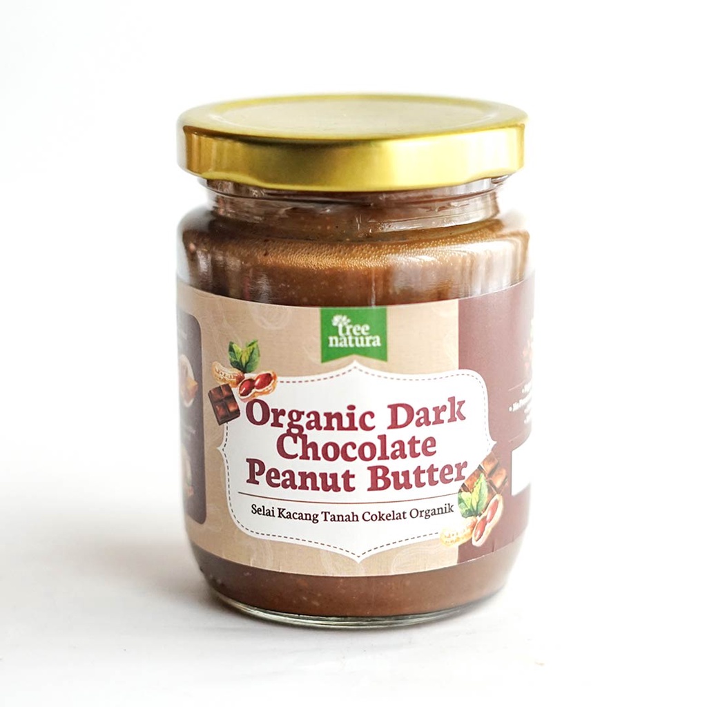 

Tree Natura Organic Peanut Butter Dark Chocolate 225 gr (Selai Kacang-Jkut