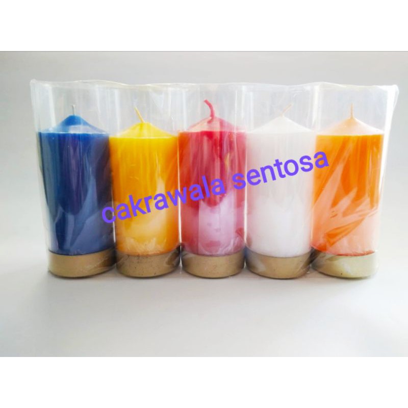 Lilin sembahyang pancawarna / lilin 5 warna 1/2 kati