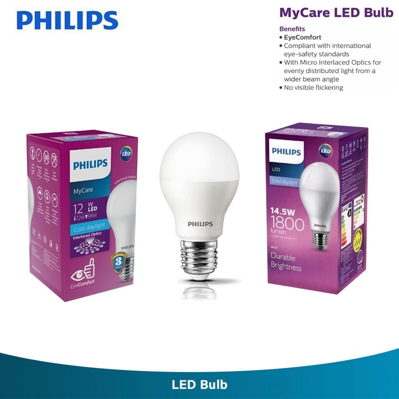 Philips MultiPack MyCare LedBulb 12W 6500K  +14.5W 8000K Putih