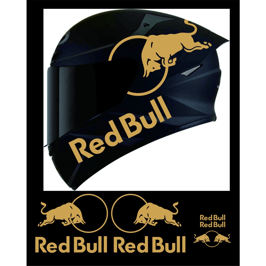 stiker helm RED BULL stiker helm murah 1set