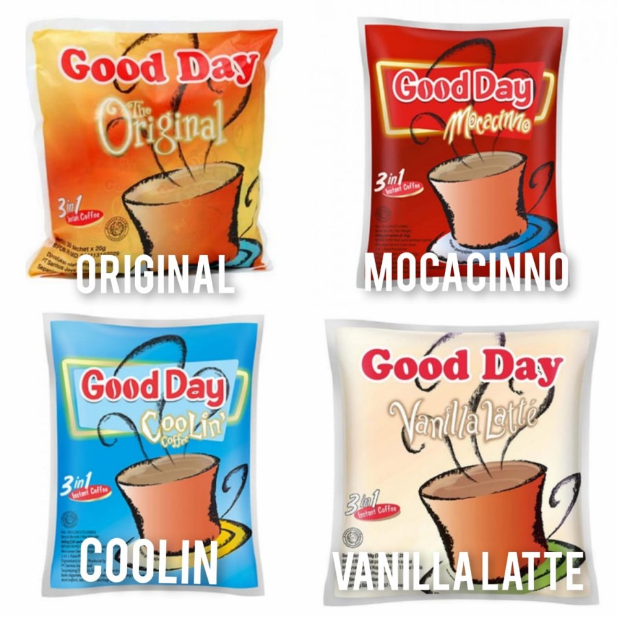

Good Day 3 in 1 Coffee / Serbuk Kopi Instant Aneka Rasa isi 30 @ 20 gr