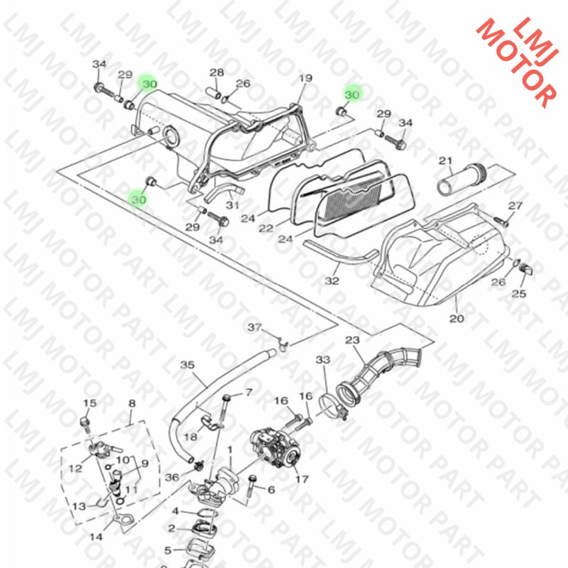 (100% ASLI ) KARET GROMMET BANTALAN BOX FILTER UDARA MIO M3 S Z FREEGO 90480-13013 bagus bos