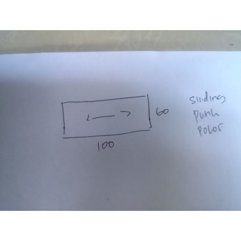 kusen 3" jendela sliding uk 100 x 60