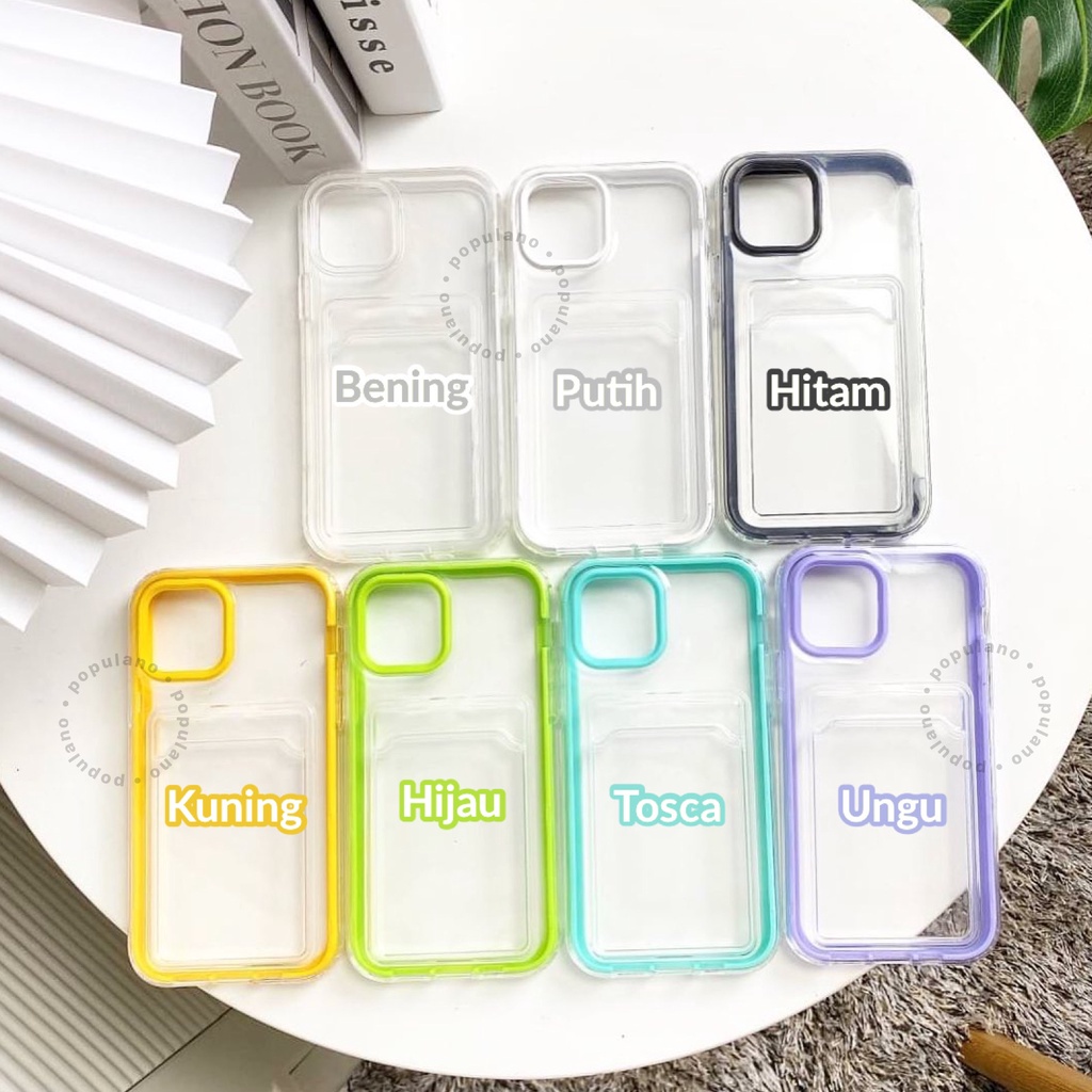 iPhone Card Holder Soft Case Card Slot Softcase Simpan Kartu iPhone Premium Quality Case (3)