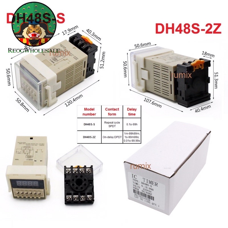 DH48S-S DH48S-2Z Time Relay Delay Digital Mesin Tetas 220V TImer Telur Otomatis Twin Counter DH48S
