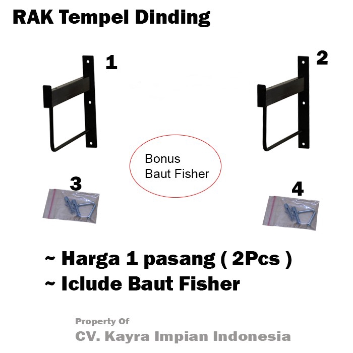 Rak Dinding Tempel - Rak Besi - Rak Buku - Rak Sepatu - Rak Meja