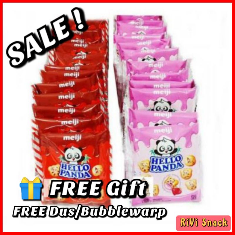 [PROMO] BIJIAN HELLO PANDA BISKUIT COKLAT STRAWBERRY / SOUVERNIR ULTAH