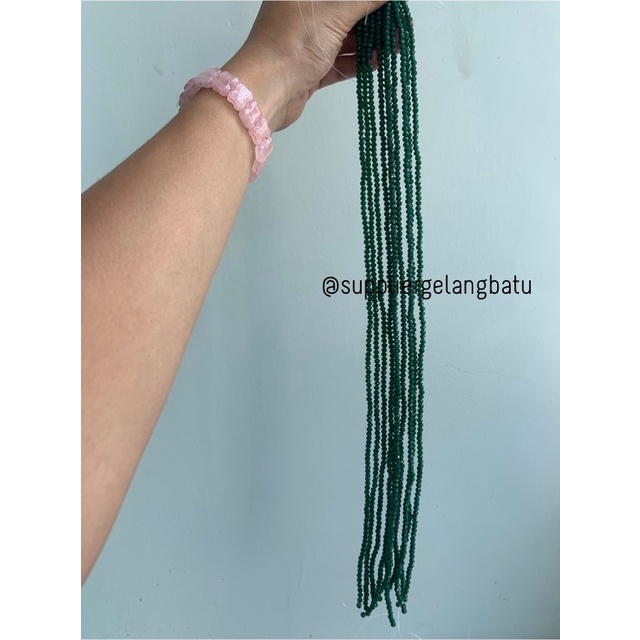 Crystal Ceko Doft 4mm HIJAU TUA DARK GREEN bahan craft manik donat