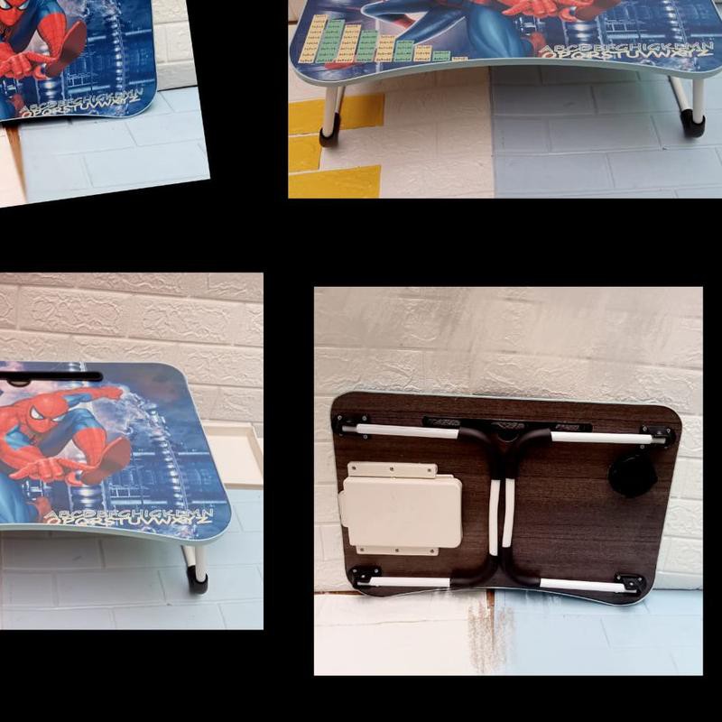 ➺ PROMO  MEJA LIPAT ANAK DEWASA POLOS / KARAKTER LACI MEJA LAPTOP MEJA BELAJAR ♔