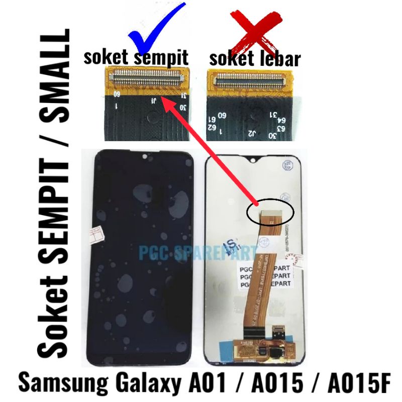 Original OEM LCD Touchscreen Fullset Samsung Galaxy A01 - A015 - A015F Soket Small Sempit Kecil