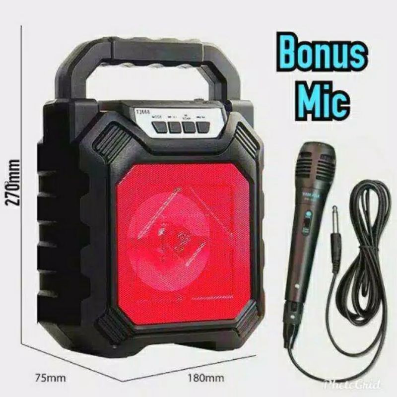 bry11 - Speaker Portable MIC Karaoke Bluetooth 668H plus MIC big Bass