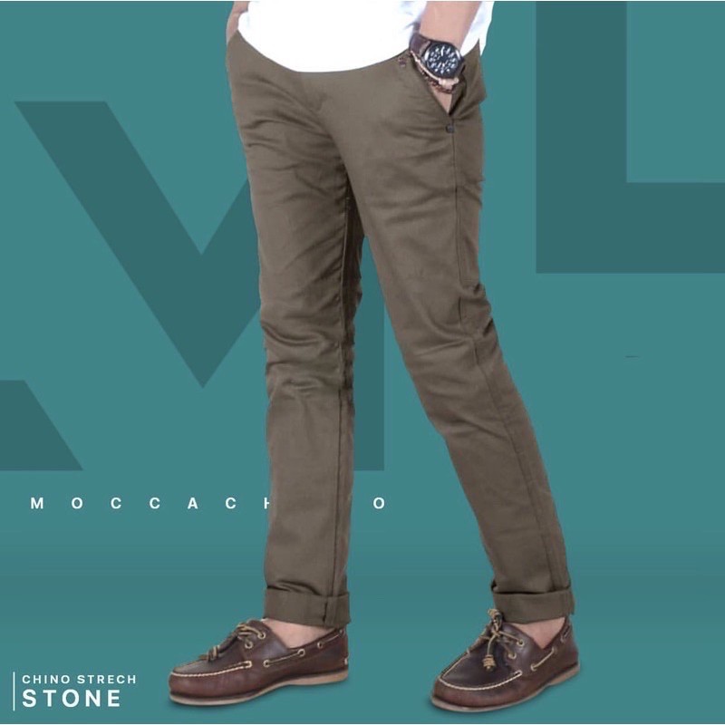 TERLARIS CHINO PREMIUM MALMO - CHINOS REAL PICT CELANA CHINO PANJANG PRIA ORIGINAL PREMIUM CELANA PRIA SLIM FIT STRETCH CASUAL FORMAL CHINOS PREMIUM MALMO-Stone