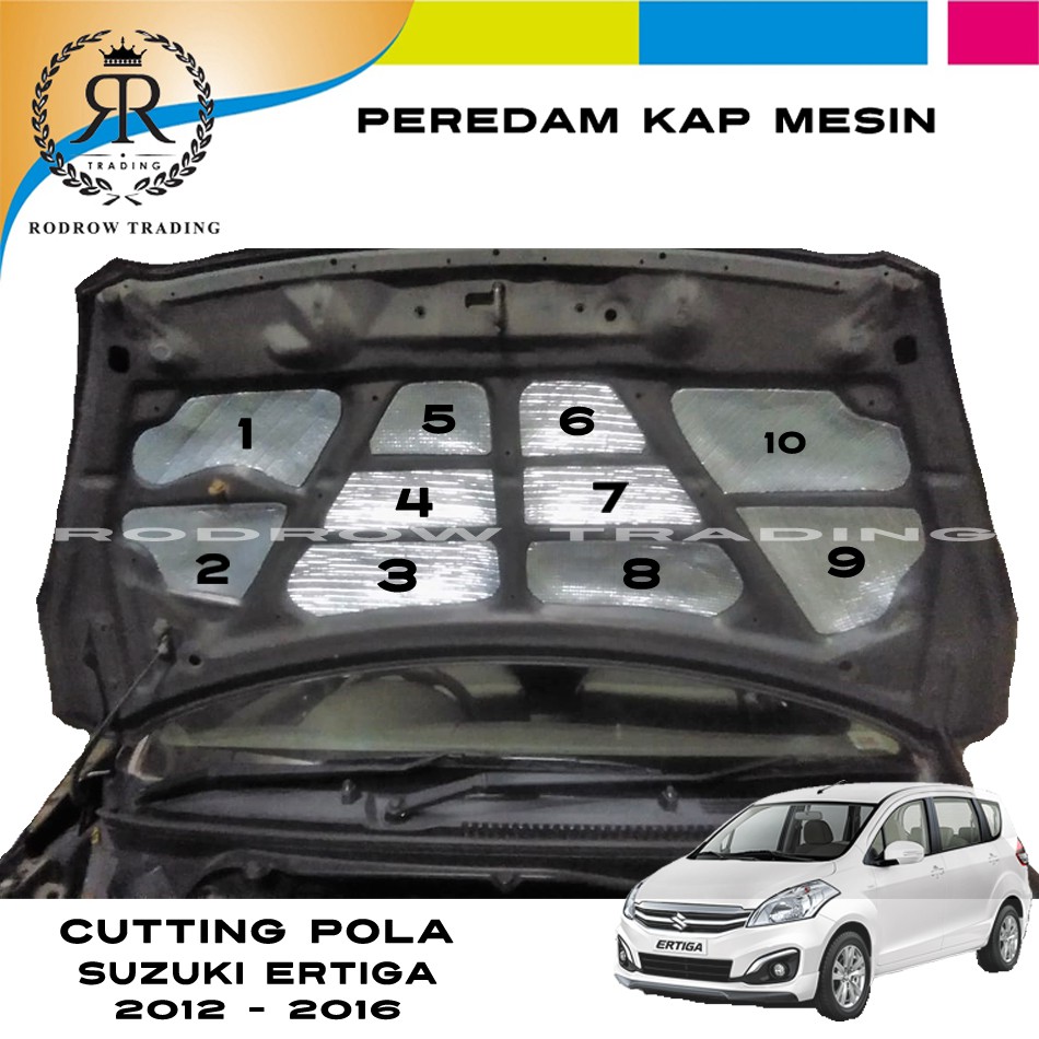 Peredam Kap Mesin Mobil Ertiga / Cutting Pola Busa Alumunium Peredam Panas Kap Mesin Mobil Ertiga