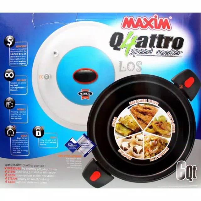 MAXIM Panci Presto Quatro Speed Cooker 6Liter 4 in 1 QUAT24PC