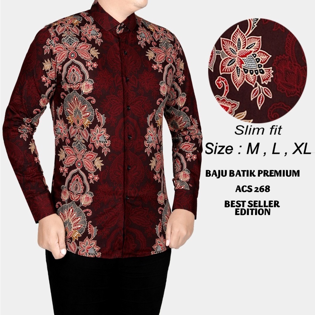 ACS16 KEMEJA BATIK PRIA SLIM FIT LENGAN PANJANG COLINDION