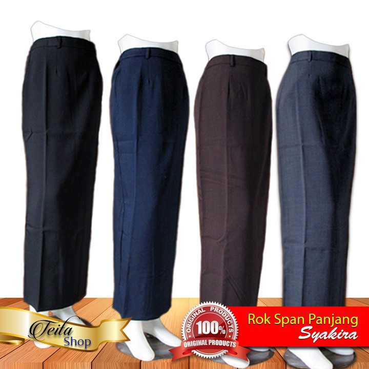 Rok Kerja Span Panjang Size S M L XL XXL Syakira Muslimah Formal Kuliah Bahan Tebal Tidak Menerawang