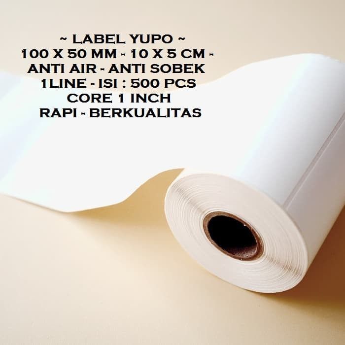 

Label Yupo 100x50mm - 100 x 50 mm - 10 x 5 cm - 4x2 inch promo - Isi :500pcs