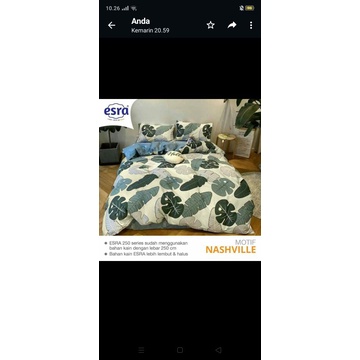 SPREI + BEDCOVER BAHAN KATUN LOKAL CVC ESRA