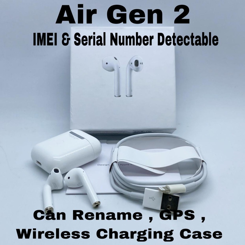 dc88 - Gen 2 Air 2 With Wireless Charging Case Ori Super Clone 1 : 1 ( Can Rename And GPS )