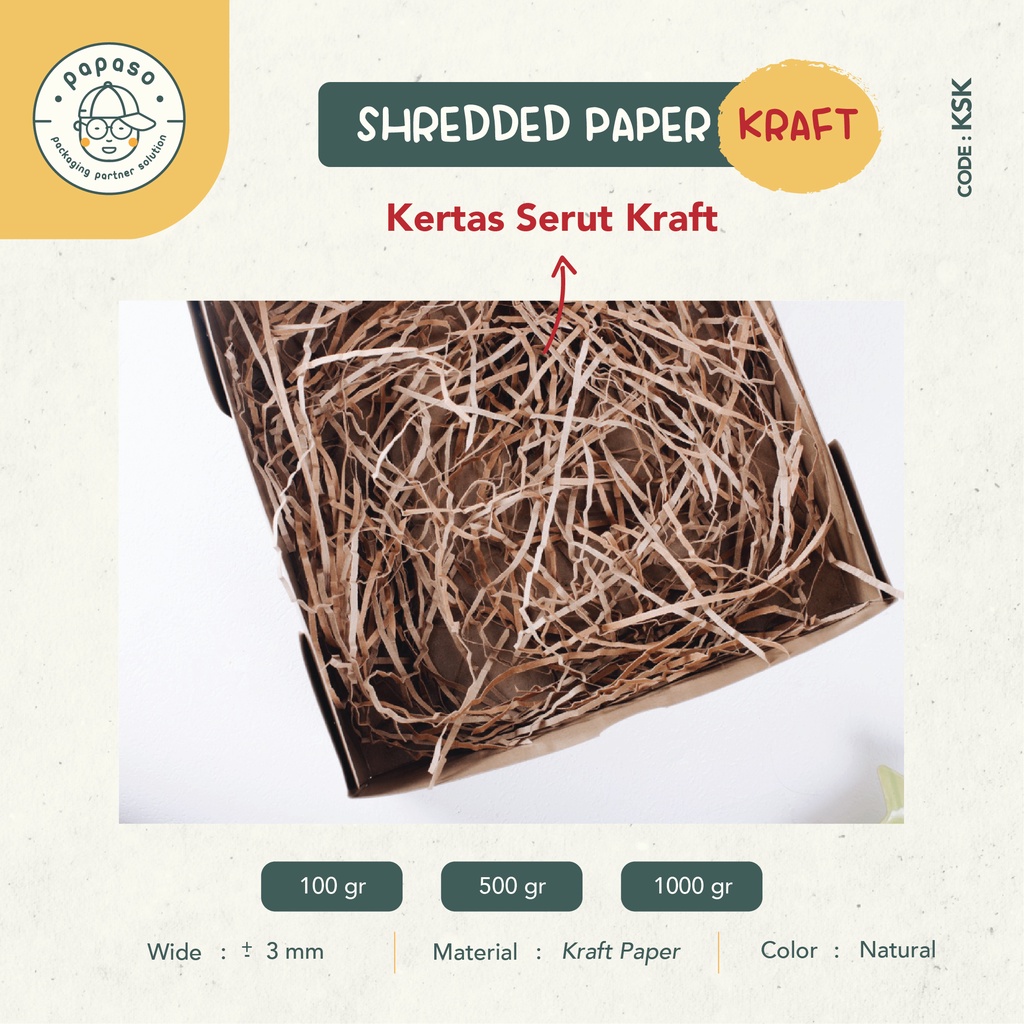 

Kertas Serut KRAFT Cacah / Shredded Paper / Packing / Hampers / Hias / Kertas Potong
