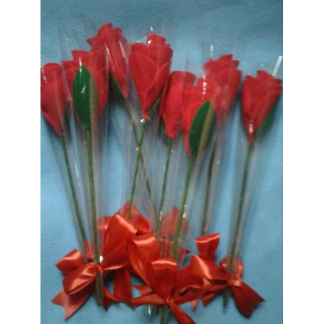Buket Bunga mawar flanel/tangkai bunga mawar