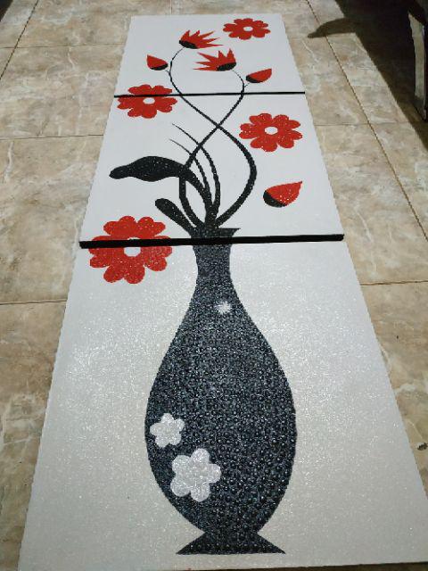 Lukisan Minimalis Bunga Vertikal P3-50