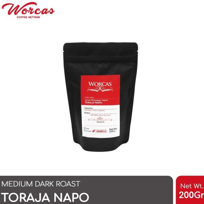 

[ COD ] Kopi Arabica Toraja Napo 200 Gram (Biji/Bubuk) | Worcas Coffee OBRAL Kode 201