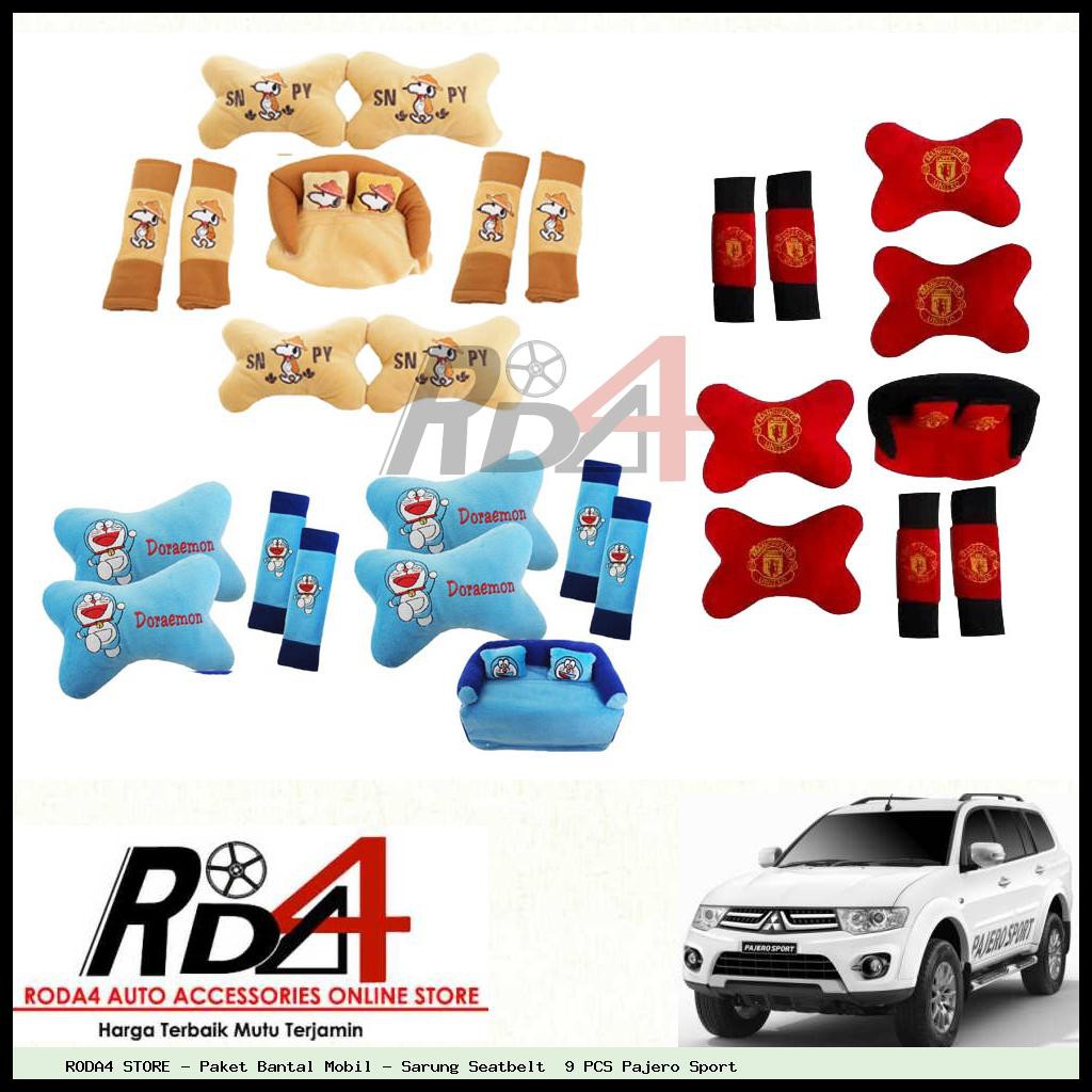 Paket Bantal Mobil - Sarung Seatbelt  9 PCS Pajero Sport