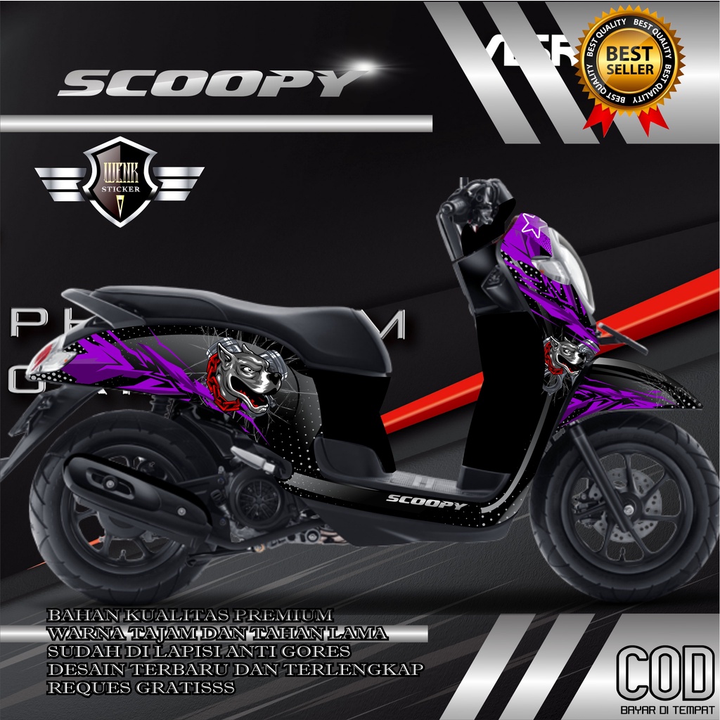 DECAL STICKER SCOOPY MONSTER PIT BULL