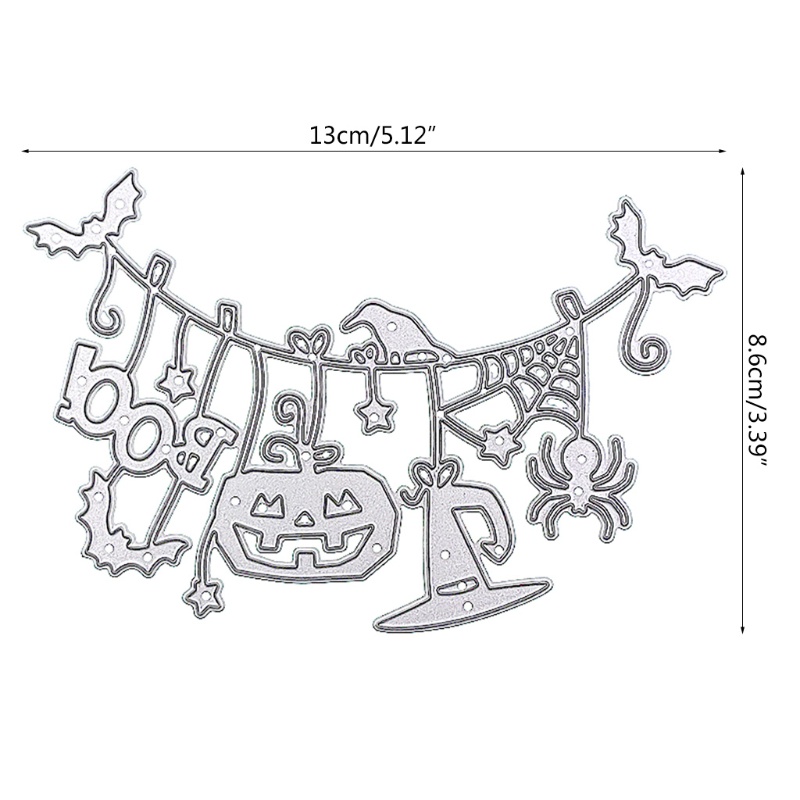 Cetakan Stensil Cutting Dies Motif Labu Halloween Bahan Metal Untuk Scrapbook / Craft DIY