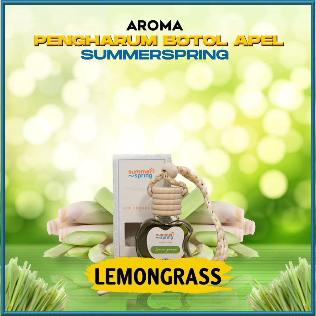 Parfum AC Mobil Aroma Lemongrass Botol Apel Summer Spring Pengharum Mobil Kamar Aromaterapi Segar