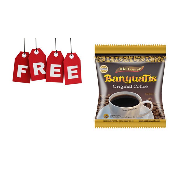 BALICIHUI KOPI BALI ARABICA FOIL 200 Gram by Banyuatis FREE 1 sachet Kopi 3 in1 by Banyuatis