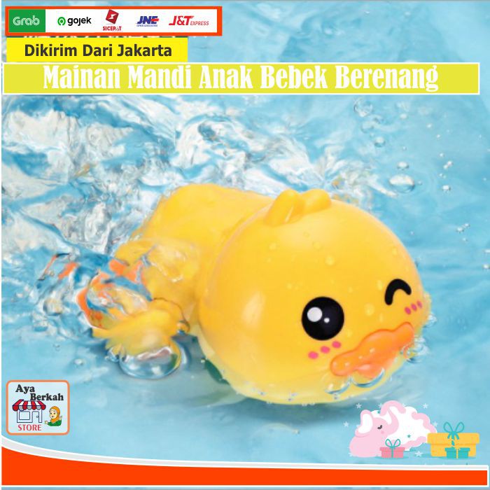 Mainan mandi anak Bebek kurakura air murah model Berenang ikan bergerak Baby happy toys murah