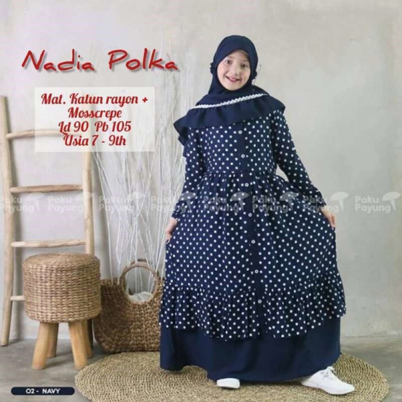 Gamis Anak Tanggung Terbaru Nadia Dress Umur 9 - 11 Tahun