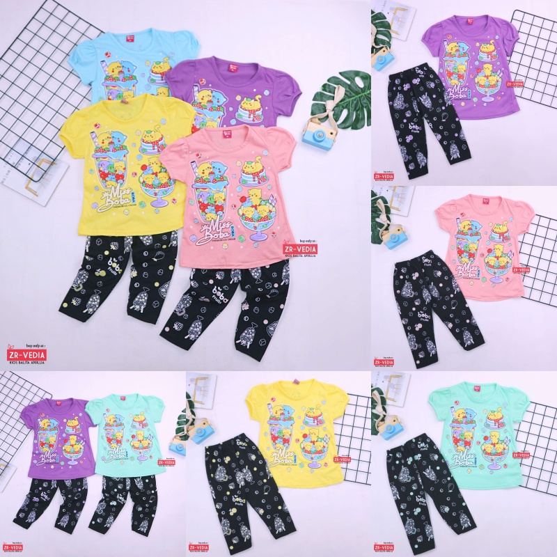 Setelan Boba uk 2-6 Tahun / Baju Anak Legging Perempuan Celana Panjang Karakter Import Kiosbalitaaprillia