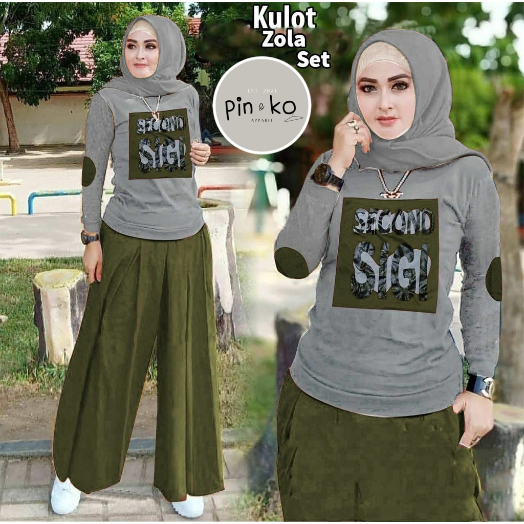 PIK - Setelan Kulot Zola (All SIze/ L)/ Kulot Wanita/ Fashion Wanita/ Setelan Wanita