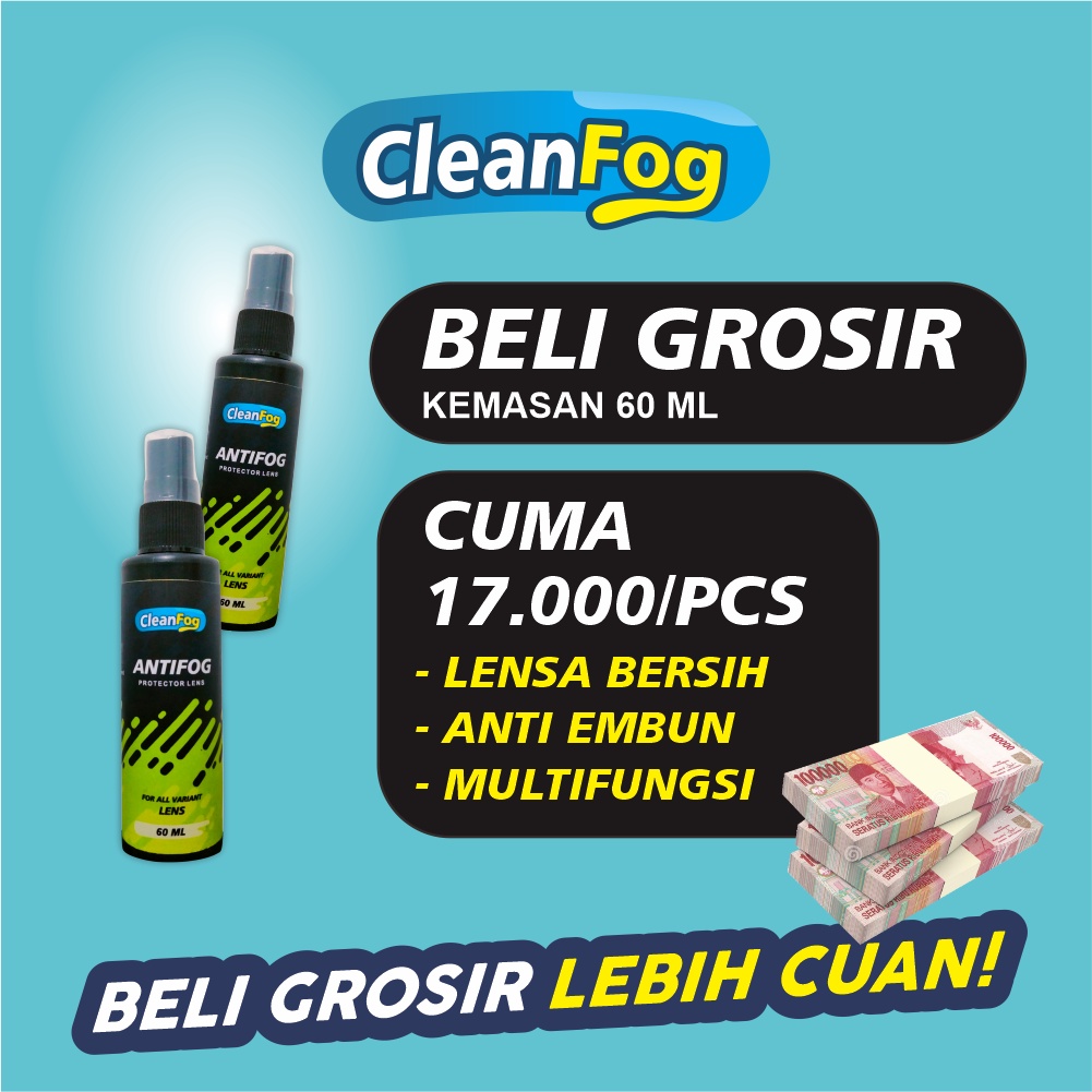 Pembersih Kacamata Antifog CleanFog 60 ML Lens Protector &amp; Cleaner Pembersih Lensa Anti Embun Hingga 3 Hari Lebih