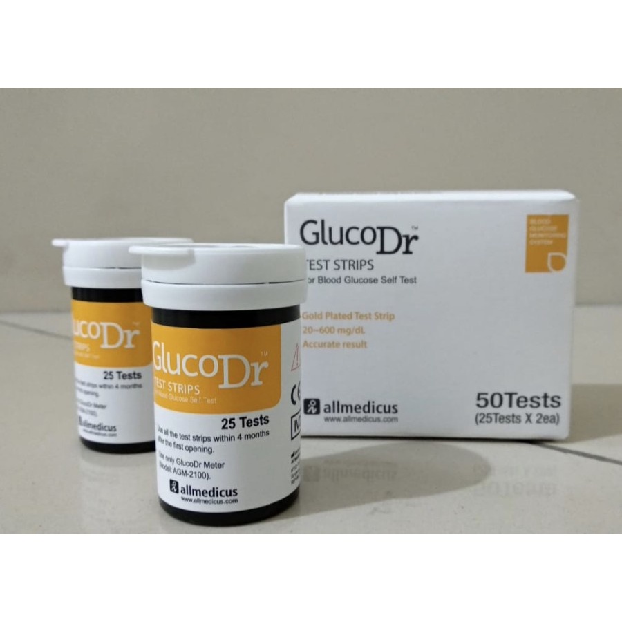 Strip GlucoDr. Strip Glucosa Gluco Dr .Stik Gluco Dr.  R Refil Gula Darah Gluco Dr.