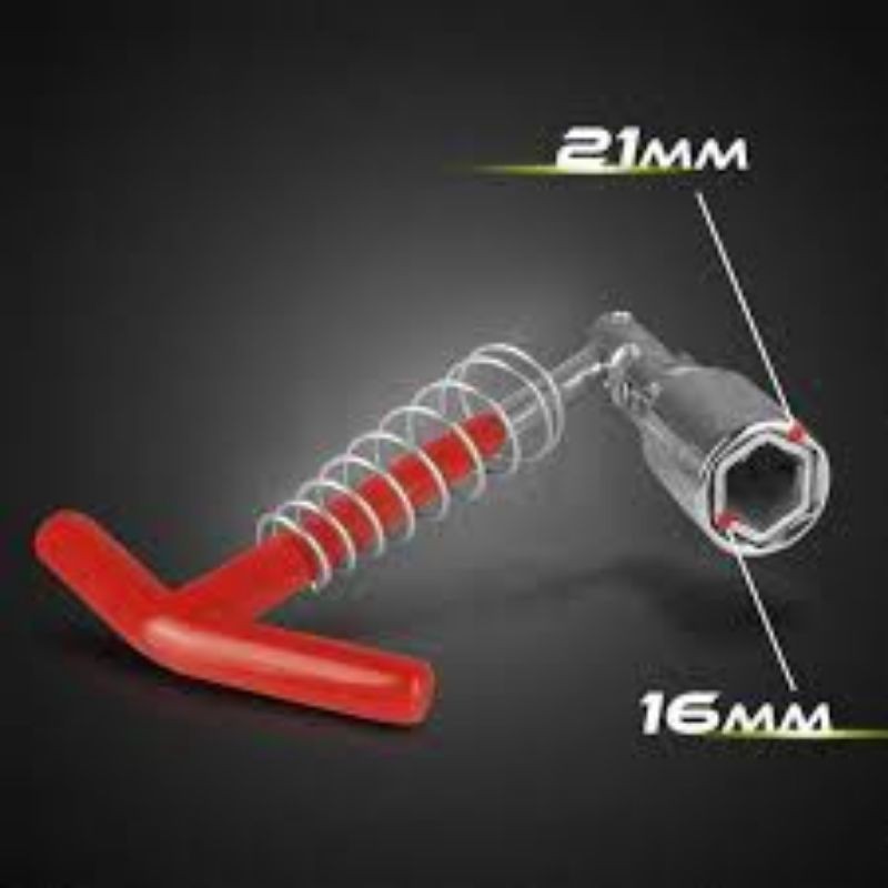 kunci Busi 16 mm dan 21 mm 2 Mata Fleksibel Kunci T Mobil Motor