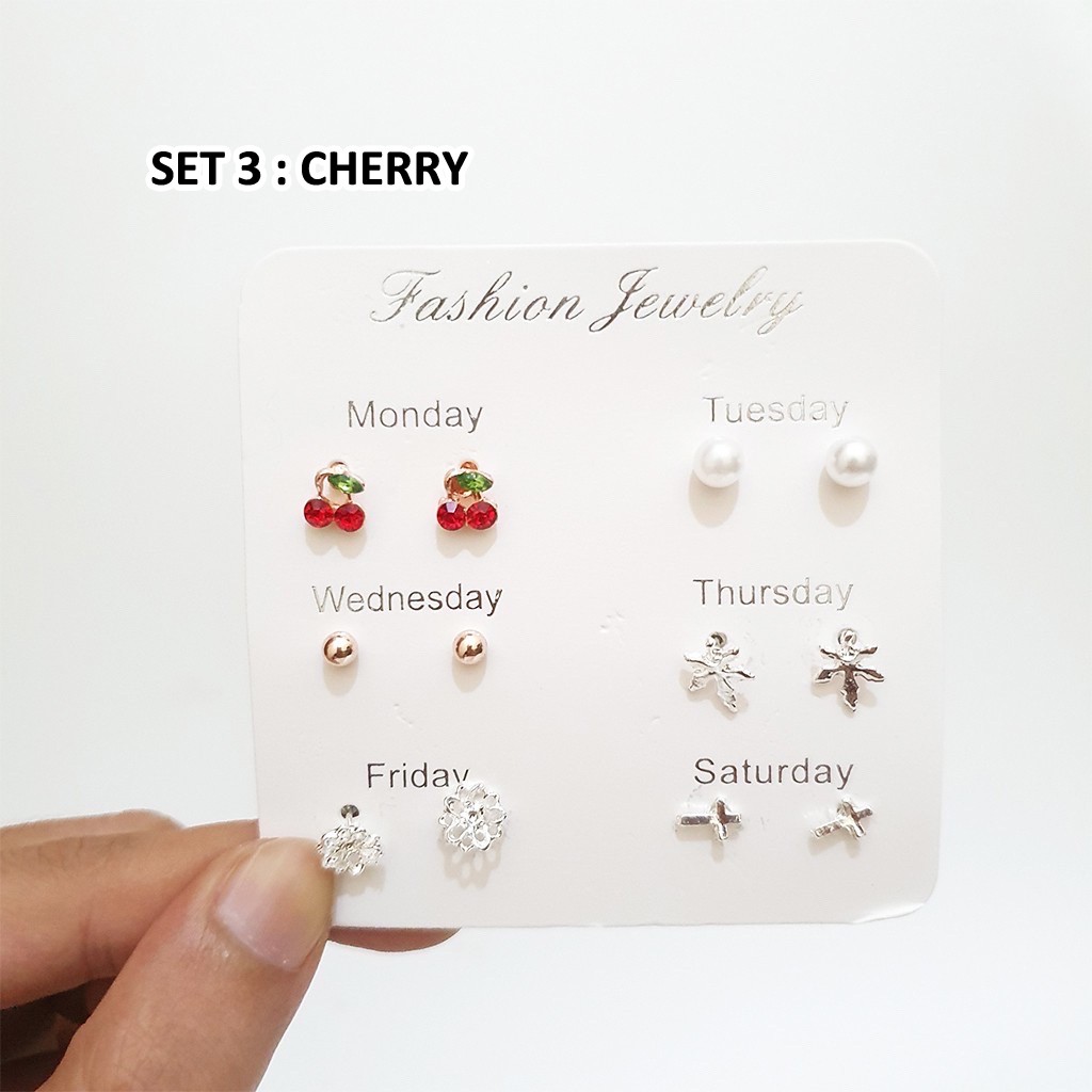 Anting Wanita Fashion Korea 1 Set - Anting Tusuk Earring Wanita Import Kekinian Ala Korea AT01