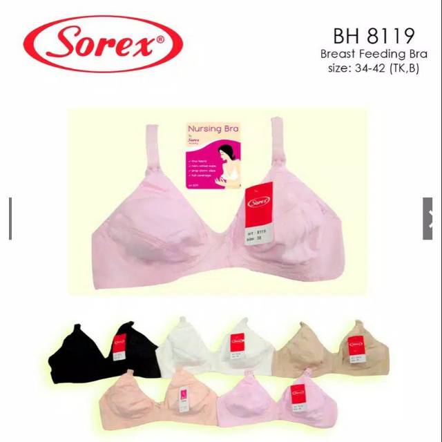 SOREX8119 Bra Menyusui Busa Tipis Tanpa Kawat Kait 2 Setara Cup B