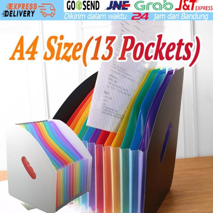 

[[COD]] 13 sekat File Folder Stand Expanding Dokumen Map Organizer Tempat Meja BOOM SALE Kode 914