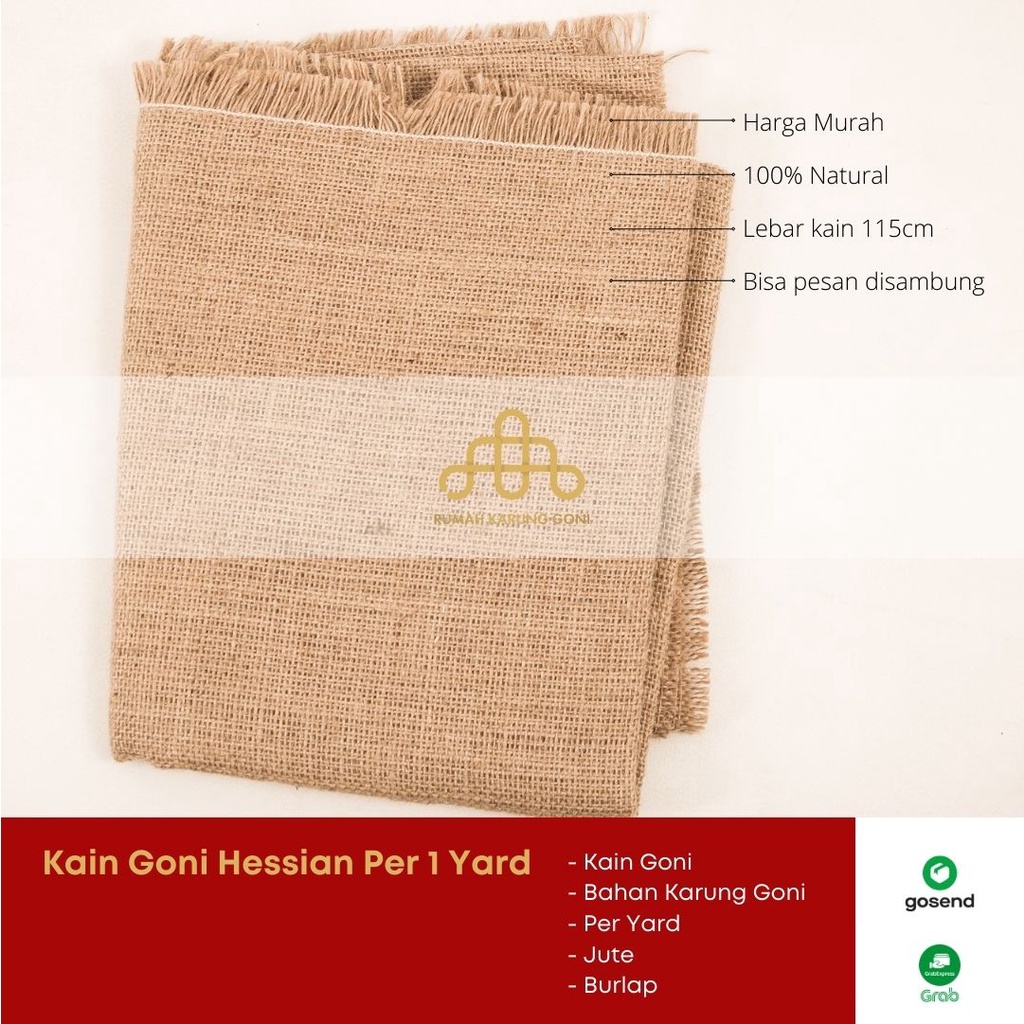 Kain Goni Hessian Per 1 Yard - Kain Goni - Bahan Karung Goni - Per Yard - Jute - Burlap