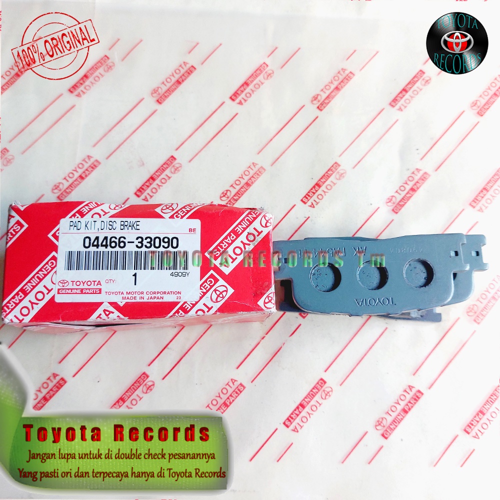 Brake Pad Kampas Rem Belakang Camry Original Genuine Toyota 04466-33090