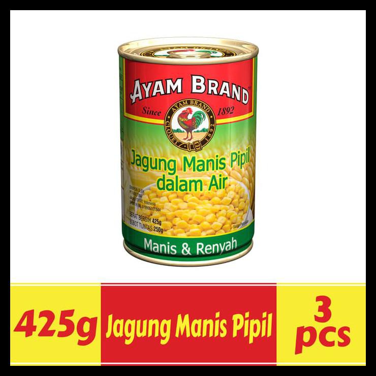 

Paket Isi 3 Pcs Jagung Manis Pipil Kaleng Ayam Brand 425Gr