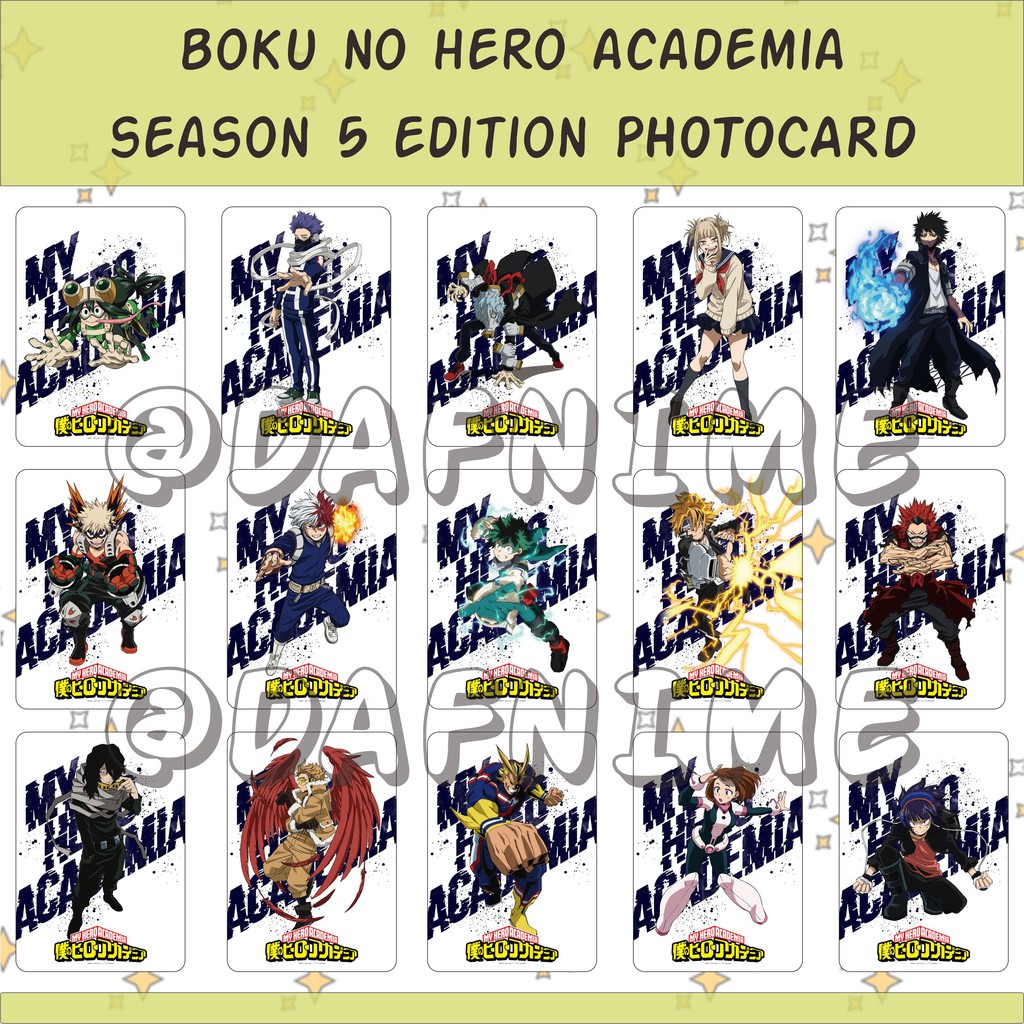 BOKU NO HERO ACADEMIA SEASON 5 EDITION PHOTOCARD ANIME