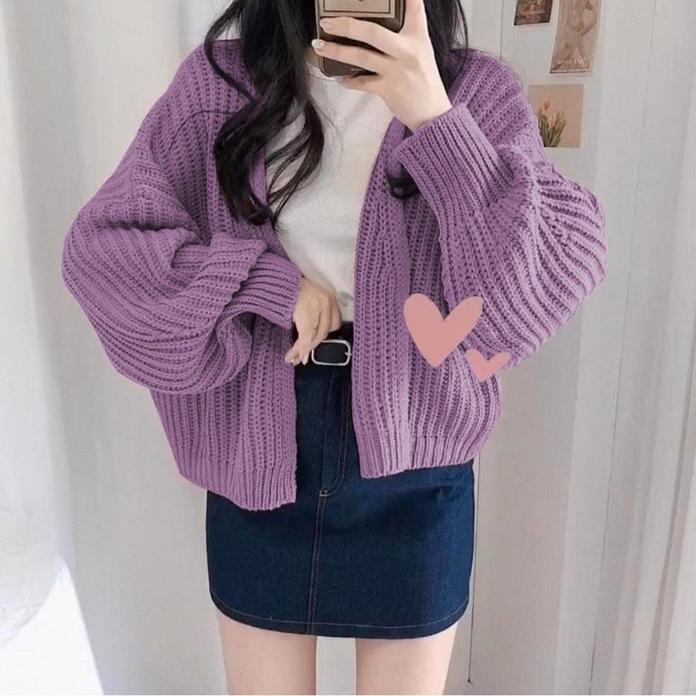 Grosir TFS - Cardigan Outer Rajut Hazel Oversize Bigsize OOTD Jumbo Premium / Sweater Rajut / Gardy 