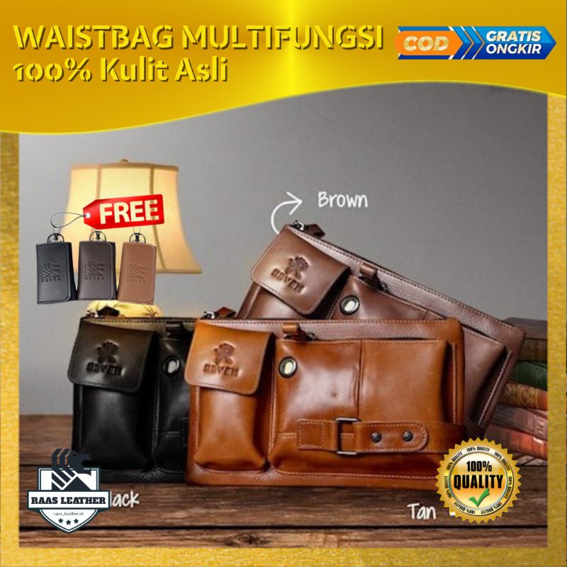 Tas Selempang Pria Tas Traveling Kerja Serbaguna Pria Cowok Kulit Asli Original