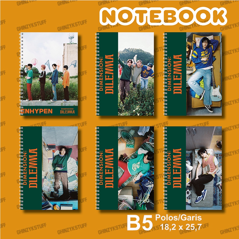 

Notebook KPOP ENHYPEN DIMENSION - DILEMMA Charybdis Ver Ukuran B5 18,2 x 25,7 cm Seri 2